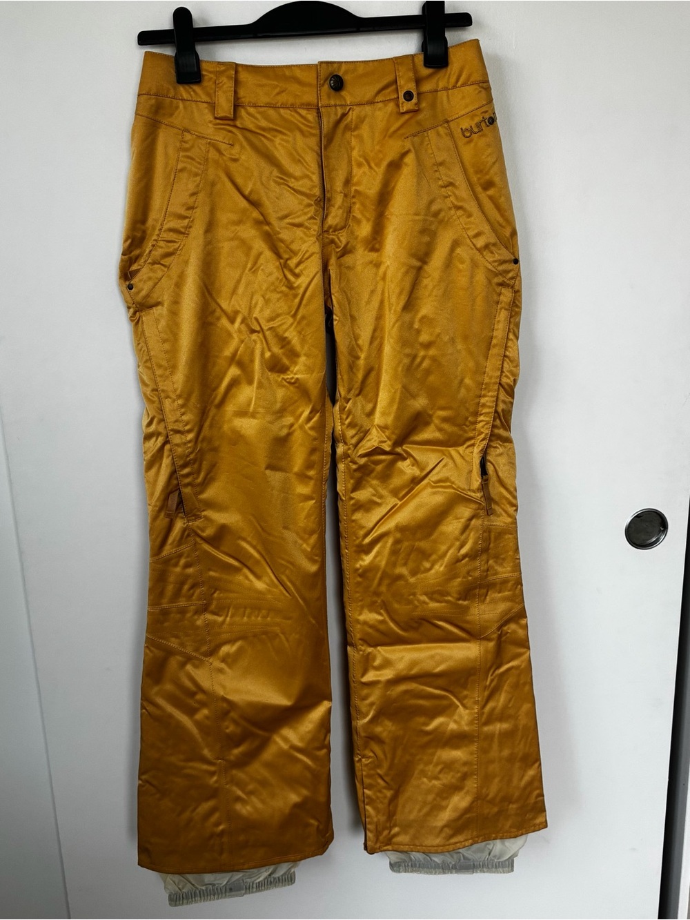 Burton DRYRIDE Womenβs Gold Snow Pants Size M Ski Snowboard Pockets